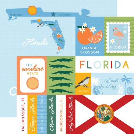 Echo Park - Our United States - 12x12 Single Sheets / Florida
