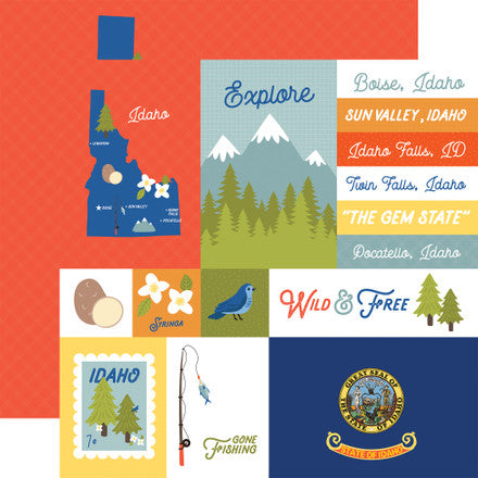 Echo Park - Our United States - 12x12 Single Sheets / Idaho