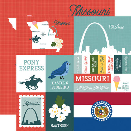 Echo Park - Our United States - 12x12 Single Sheets / Missouri