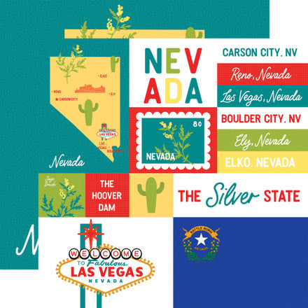 Echo Park - Our United States - 12x12 Single Sheets / Nevada