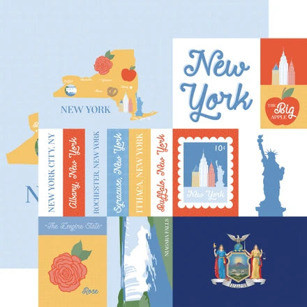 Echo Park - Our United States - 12x12 Single Sheets / New York