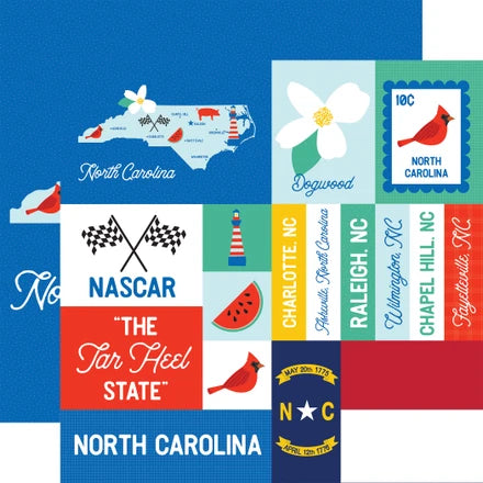 Echo Park - Our United States - 12x12 Single Sheets / North Carolina
