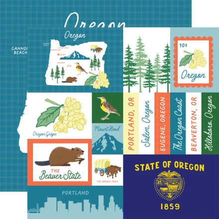 Echo Park - Our United States - 12x12 Single Sheets / Oregon