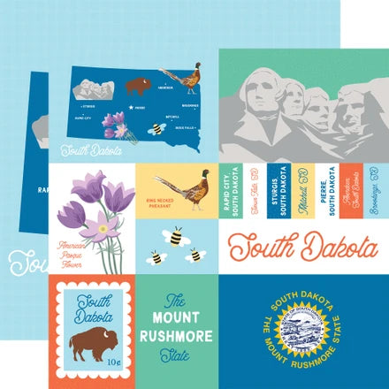 Echo Park - Our United States - 12x12 Single Sheets / South Dakota