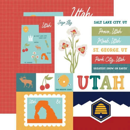 Echo Park - Our United States - 12x12 Single Sheets / Utah