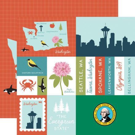 Echo Park - Our United States - 12x12 Single Sheets / Washington
