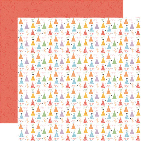 Echo Park - Party Animal - 12x12 Single Sheets - Party Hats