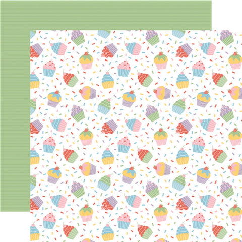 Echo Park - Party Animal - 12x12 Single Sheets - Cupcakes and Confetti