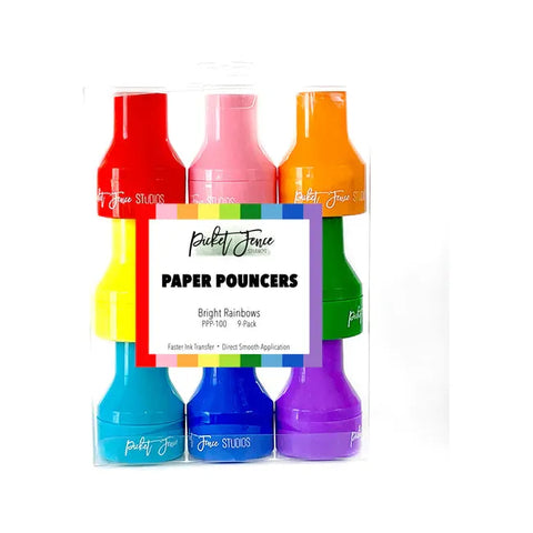 Picket Fence Studios - Paper Pouncers - Bright Rainbow 9 pk