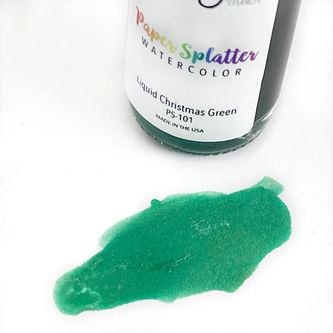 Picket Fence Studios - Paper Splatter Watercolor - Liquid Christmas Green