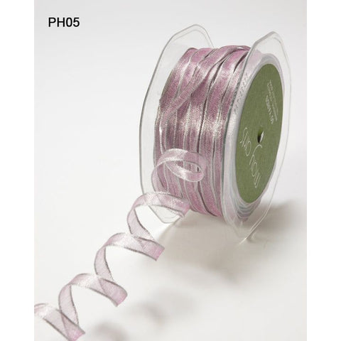 Ribbon - 1/4 Inch Sheer - Metallic - Wired Ribbon - Lavander