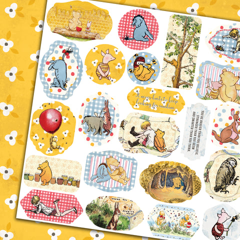 Country Craft Creations - Pooh's Adventure with Friends - 12x12 - Cotton Bristol