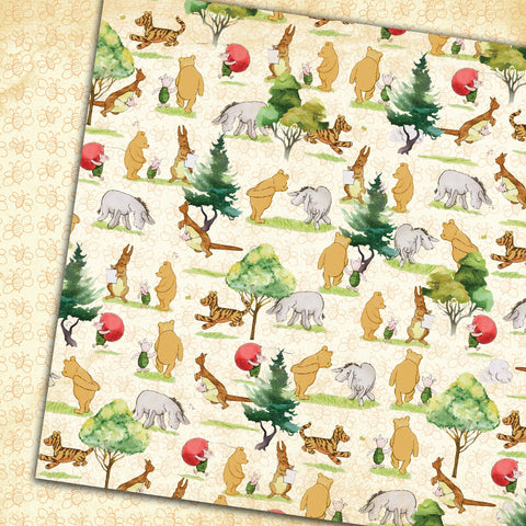 Country Craft Creations - Pooh's Adventure with Friends - 8x8 - Cotton Bristol