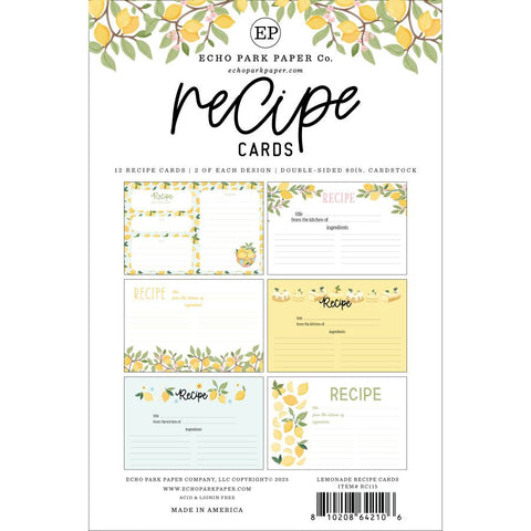 Echo Park - Lemonade Recipe Cards