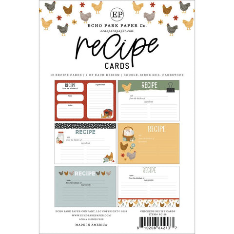 Echo Park - Chickens Recipe Cards