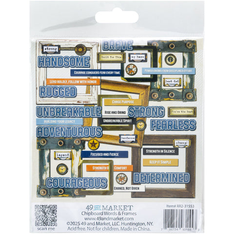 49 & Market - Rust And Revs 2.0 - Chipboard Words & Frames