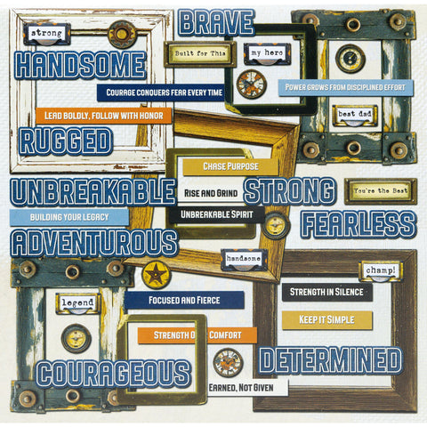 49 & Market - Rust And Revs 2.0 - Chipboard Words & Frames