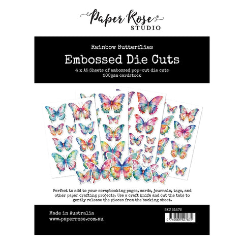Paper Rose - Rainbow Garden  - Embossed Die Cuts / Butterflies