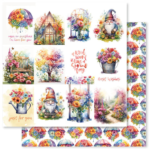 Paper Rose - Rainbow Garden - 12x12 Single Sheets / A