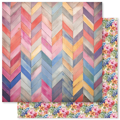 Paper Rose Studio - Rainbow Garden - 12x12 Single Sheet - D