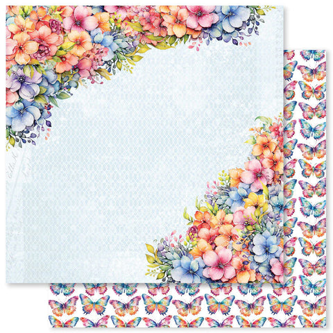 Paper Rose - Rainbow Garden - 12x12 Single Sheets / E