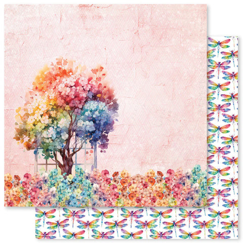 Paper Rose Studio - Rainbow Garden - 12x12 Single Sheet - F