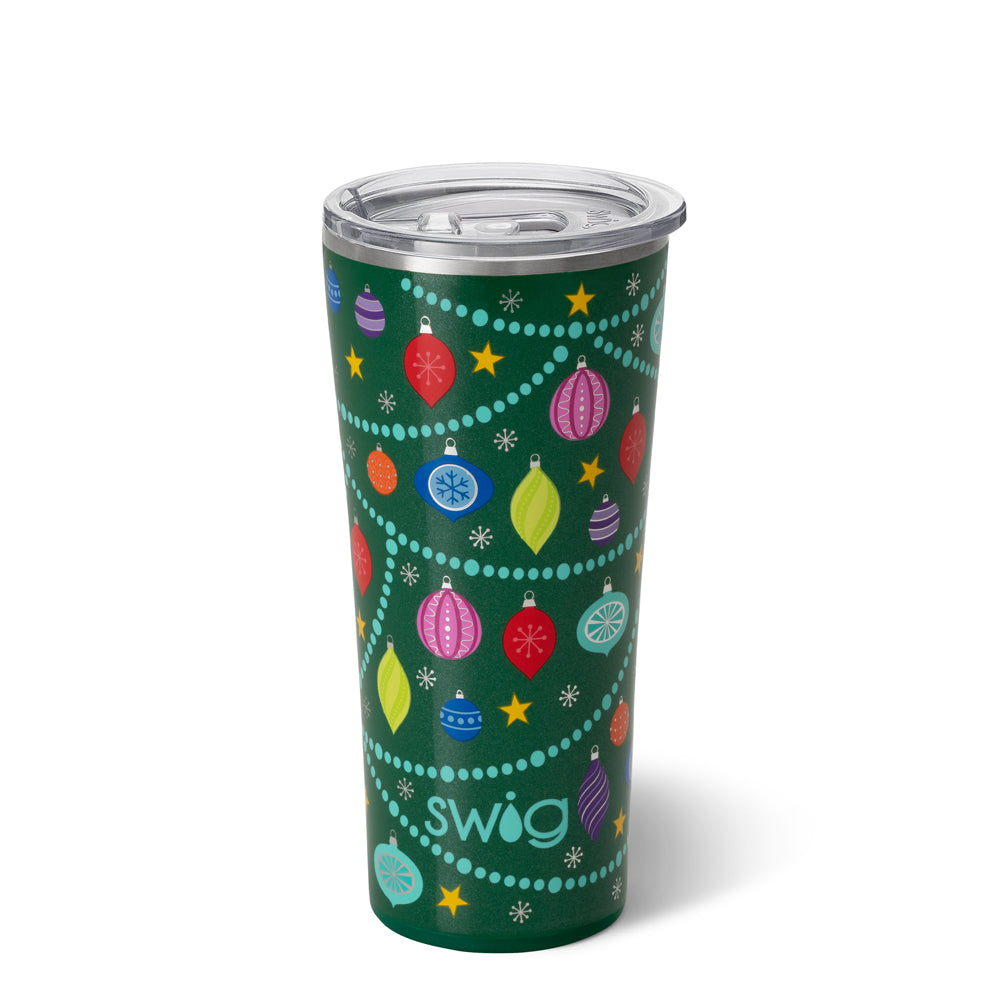 Swig Life Tumbler - O Christmas Tree Insulated Stainless Steel - 22oz - Dishwasher Safe with A Non-Slip Base