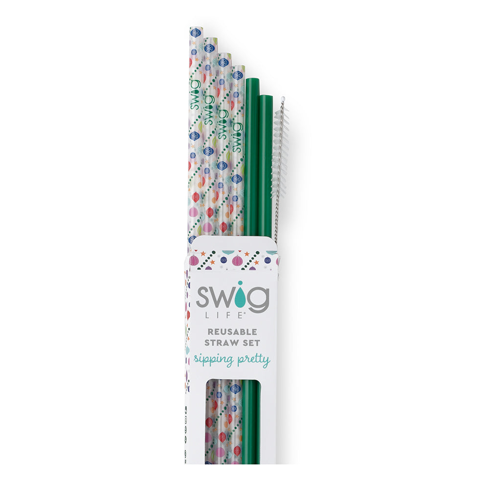 Swig - Reusable Straw Set / O Christmas Tree + Green