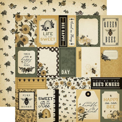 Carta Bella - Honey Bee - 12x12 Single Sheets -  Honey Journaling Cards