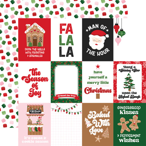 Echo Park - Santa's Christmas Delivery - 12x12 Single Sheets - 3x4 Journaling Cards