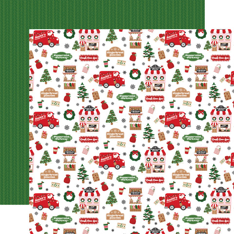 Echo Park - Santa's Christmas Delivery - 12x12 Single Sheets - Candy Cane Lane