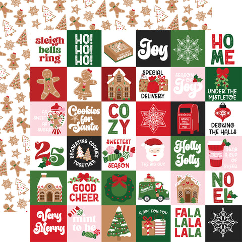 Echo Park - Santa's Christmas Delivery - 12x12 Single Sheets - 2x2 Journaling Cards