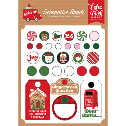 Echo Park - Santa's Christmas Delivery - Adhesive Brads