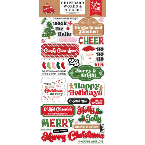 Echo Park - Santa's Christmas Delivery - Chipboard Words And Phrases