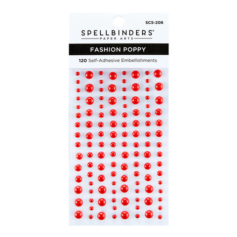 Spellbinders - Embellishments - Pearl Dots - Self Adhesive / Fashion Poppy