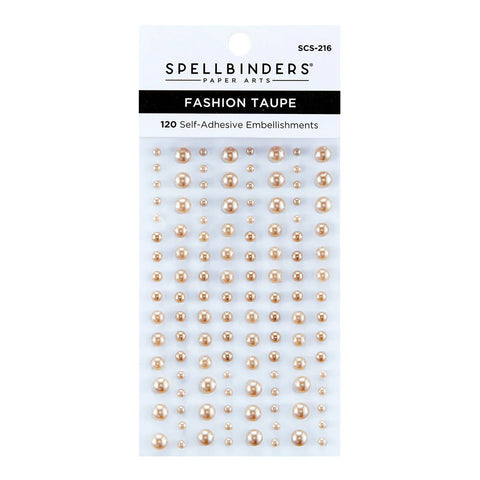Spellbinders - Embellishments - Pearl Dots - Self Adhesive / Fashion Taupe
