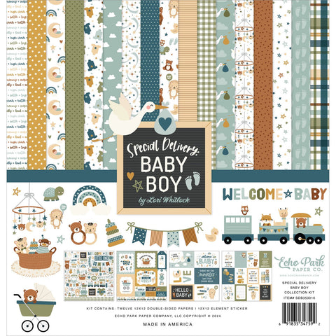 Echo Park - Special Delivery Baby Boy - 12x12 Collection Kit