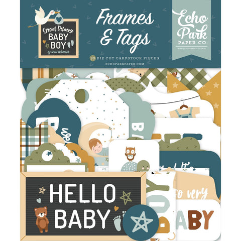 Echo Park - Special Delivery Baby Boy - Frames & Tags