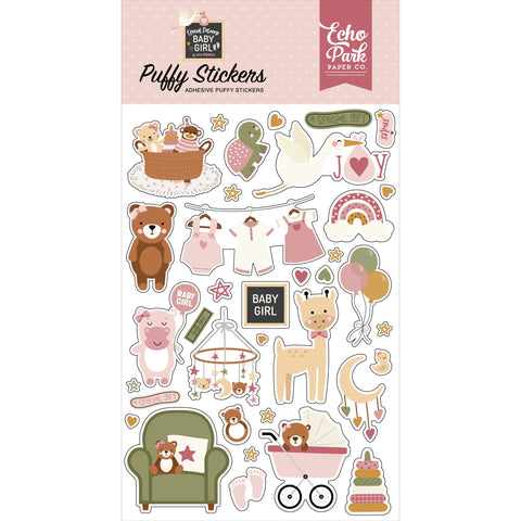 Echo Park - Special Delivery Baby Girl - Puffy Stickers
