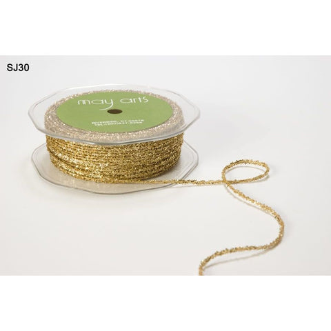 Ribbon - 1/8 inch Metallic Sparkle String Ribbon / Gold