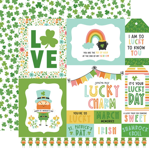 Echo Park - Happy St Patrick's Day - 12x12 Single Sheet / Multi Journaling Cards