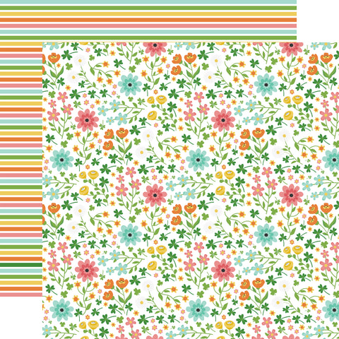 Echo Park - Happy St Patrick's Day - 12x12 Single Sheet / March Blooms