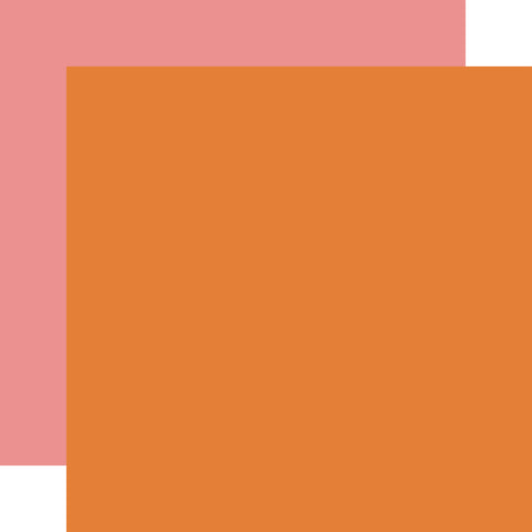 Echo Park - Happy St Patrick's Day - 12x12 Single Sheet - Coordinating Solids - Orange/Pink