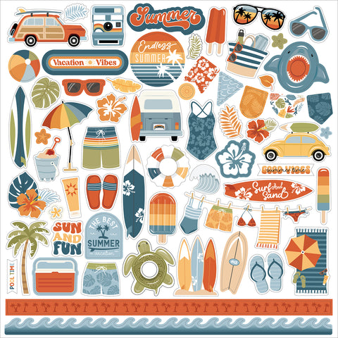 Echo Park - Summer Vibes - 12x12 Element Sticker Sheet