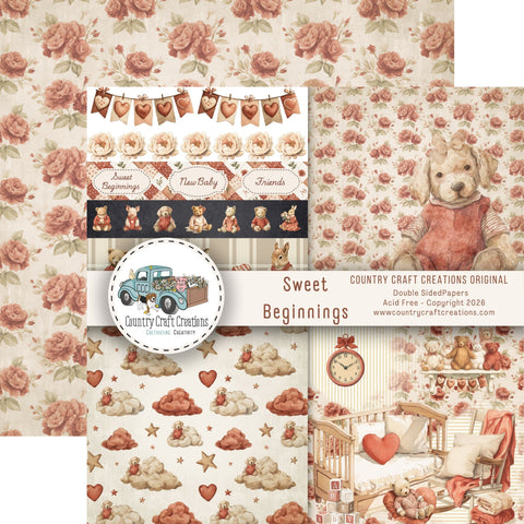 Country Craft Creations -  Sweet Beginnings 12x12 - 27 Sheets