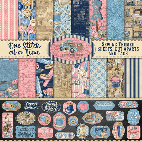 Country Craft Creations - One Stitch at a Time - 12x12 27 Sheets & Die Cuts