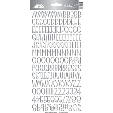 Doodlebug - Sunshine Alphabet Stickers - Silver Foil