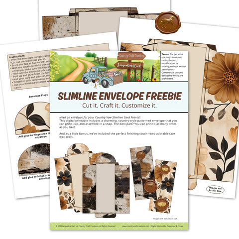 Country Craft Creations - Slimline Envelope Printable - FREEBIE