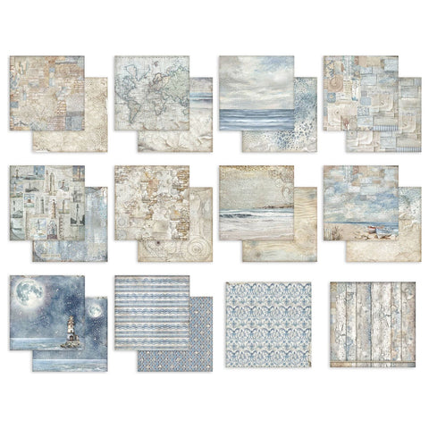 Stamperia - Silent Sea - Backgrounds Double-Sided Paper Pad 12"x12" 10/Pkg