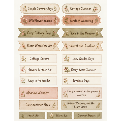 Country Craft Creations - Summer Cottage - 8 1/2 x 11 Words & Phrases Cut-A-Part Sheet